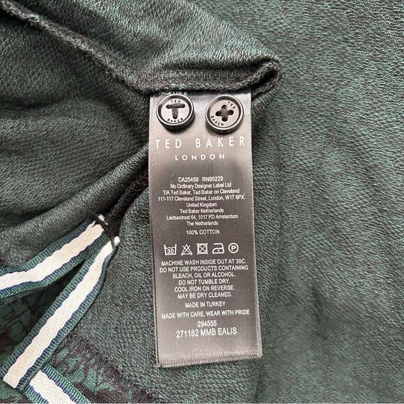 Ted Baker London Ealis Regular Fit Floral Jacquard Polo in green - Picture 9 of 13